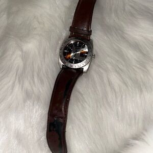 Brown Leather Strap Watch with Silver Case unlisted